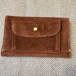 vintage Brazilian brown suede wallet
